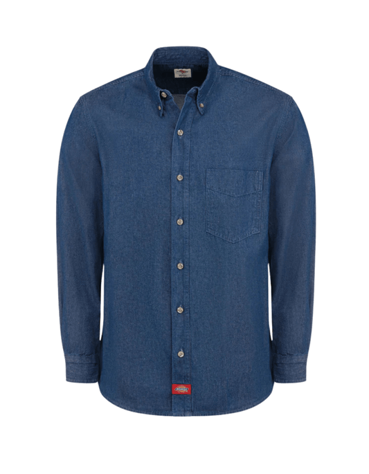 Dickies Denim Long Sleeve Work Shirt (Indigo Washed) - City of Bulls Clothing & Apparel - 
